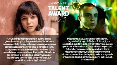 Сара Чокка и Джанмарко Франчини победители премии NUOVO IMAIE TALENT AWARD 2023: le motivazioni della giuria - NUOVOIMAIE - I diritti degli Artisti