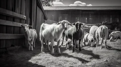 Репродукции Изобразительного Искусства Овцы и коза в сарае по Eugène Joseph  Verboeckhoven (1798-1881, Belgium) | ArtsDot.com