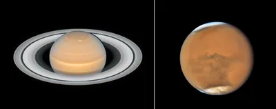 Телескоп «Hubble» сделал снимки Сатурна и Марса — Naked Science