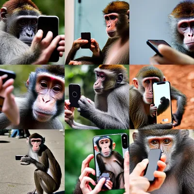 Monkey selfie smiling hi-res stock photography and images - Alamy