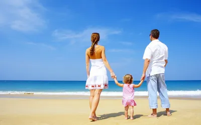 Обои семья, отпуск, путешествие, люди, пляж - картинка на рабочий стол и  фото бесплатно