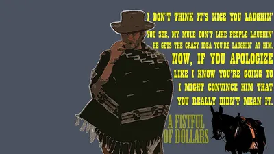 Ковбойская иллюстрация с текстами, Клинт Иствуд, Человек без имени, мулы, Серджио Леоне HD обои | Обои Блики