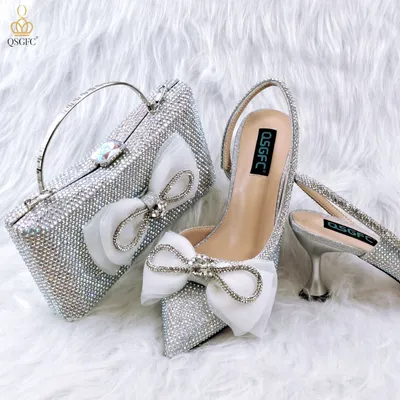 Sexy Silver Drilled Pointed Toe Stiletto Heels Prom Shoes With Ankle Strap  - TheCelebrityDresses