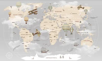 Фотообои Карта мира с кораблями купить в Москве, Арт. 15-092 в  интернет-магазине, цены в Мастерфресок