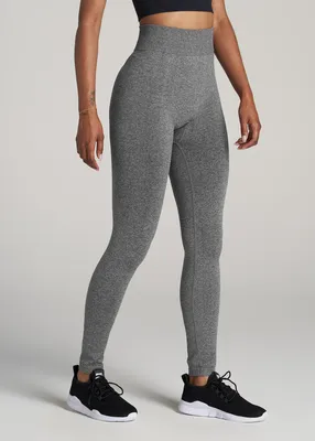 Women's Tall Seamless Compression Legging Black Grey Heather – American Tall