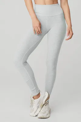 High-Waist Alosoft Lounge Legging - Athletic Heather Grey | Alo Yoga