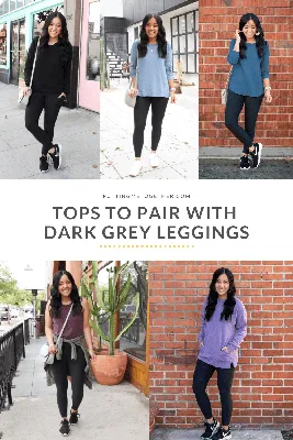 Five Outfits with Dark Grey Leggings to Copy for Athleisure and Activewear