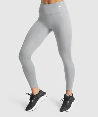 SKIMS Cotton Collection ribbed cotton-blend jersey leggings - Light Heather  Grey | NET-A-PORTER