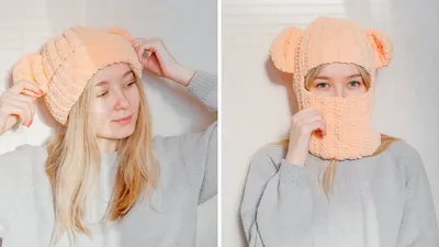 BALAKLAVA-HAT with ears made of plush yarn crochet I TikTok crochet🔥 -  YouTube