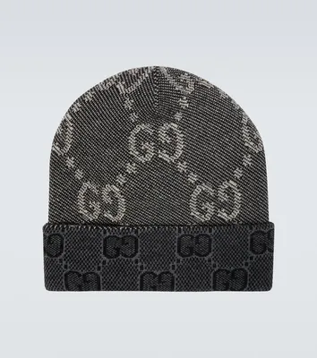 Wool knit hat with Web stripe in camel | GUCCI® US