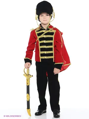 Карнавальный костюм \"Гусар\" для мальчиков ростом 128-134 см: набор состоит  из жакета, брюк, кивера; можно использовать как карнавальный и театральный  костюм купить по выгодной цене в интернет-магазине OZON (767878599)