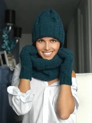 Комплект шапка шарф женские вязаные в интерне-магазине
