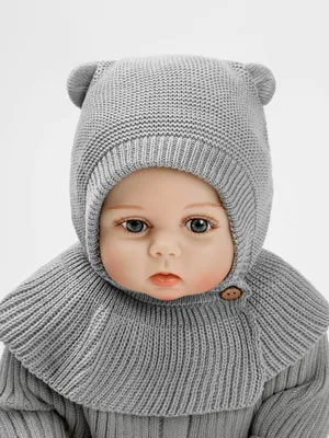 Вязаная шапка капор для новорожденных Агушонок демисезон купить в  интернет-магазине в Москве