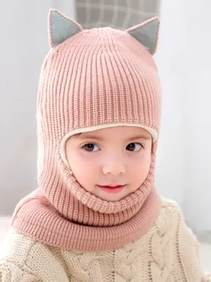 Шапка невидимка Шапка-шлем для девочки зима осень с ушками