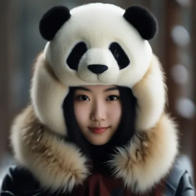 Panda Bear Earflap Hat Panda Bear Winter Hat for Kids Aged 1-5