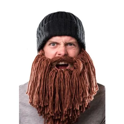 Забавная зимняя шерстяная шапка с длинной бородой викингов, сумасшедшая  мужская теплая шапка-бини для косплея, вязаные ветровые лыжные шапки –  купить по низким ценам в интернет-магазине Joom