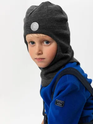 Шапка-шлем для мальчиков цвет: серый, артикул: 0810033349 – купить в  интернет-магазине sela