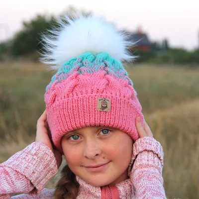 Женская шапка с помпоном вязаная - купить в Москве