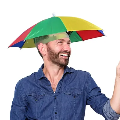 Складная шляпа-Зонт от дождя, регулируемый головной убор из полиэстера, для  рыбалки, арбуза, защита от солнца, товары для путешествий | AliExpress