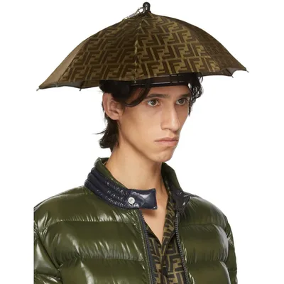 Fendi Tan And Brown Forever Umbrella Hat in Green for Men | Lyst