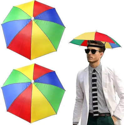 2 Pcs Head Umbrella Hats Rainbow Umbrella Hat Portable Mini Umbrella Caps  Outdoor Sun Rain | Fruugo NO