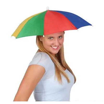 Шапка зонта большая шапка Зонт солнцезащитный ветрозащитный трехслойный зонт  с головой зонтик со складыванием Дважды два раза фотография рыбалки