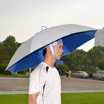 Шапка-Зонтик для рыбалки для женщин, мужчин, детей, с креплением на голову,  зонтик для путешествий и активного отдыха, защита от солнца, защита от  дождя, шапка-зонтик 64 см | AliExpress