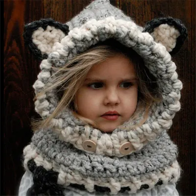 Детская шапка, детский комплект шапка манишка №838047 - купить в Украине на  Crafta.ua