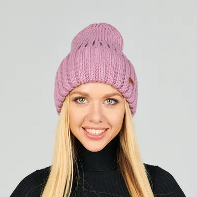Женская шапка Лама Геометрико с отворотом цвет море купить в Peru.ru