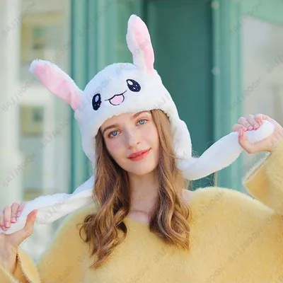 Светящаяся шапка с поднимающимися ушками зайца - купить по выгодной цене с  доставкой по Москве, области и России