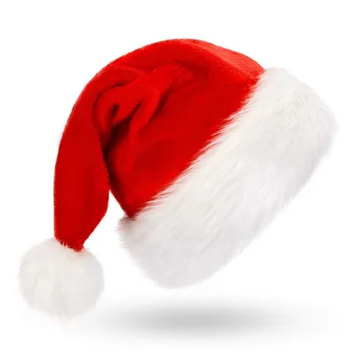 Купить Рождественская шапка, шапка Санта-Клауса, рождественская праздничная  шапка для взрослых, мужская и женская бархатная удобная рождественская шапка,  утолщенные принадлежности для вечеринок | Joom