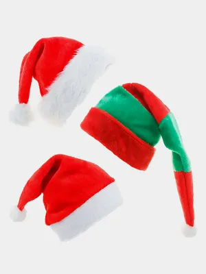 Красная рождественская шапка для взрослых и детей, плюшевые утепленные шапки  Санта-Клауса, зимние рождественские шапки, праздничный новый год, детские  подарки | AliExpress