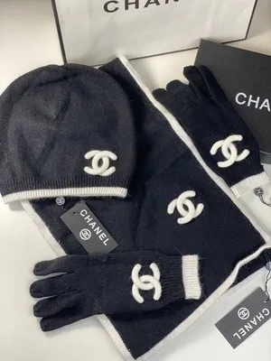 Шапка CHANEL Цвет: Белый, чёрный купить по цене 13000 руб. арт. 57814