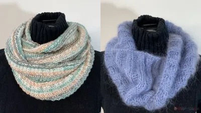 Вяжем ажурный круговой шарф - снуд спицами. Openwork circular knit scarf -  LIC spokes. | Knit scarf, Knitted hats, Knitting basics