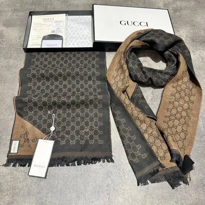 Купить шелковый шарф Gucci в синем цвете — в Киеве, код товара 22556