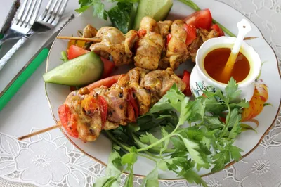 Шашлык из курицы на сковороде — пошаговый рецепт с фото и описанием  процесса приготовления блюда