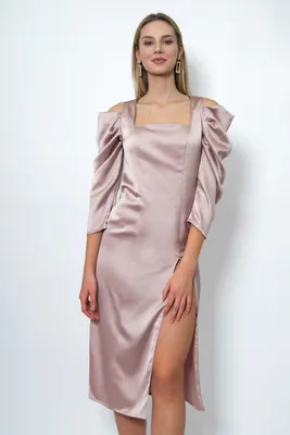 Красное шелковое Платье миди на запах Galeries (Арт 330/10) в оптовом  интернет-магазине женской одежды Lipinskaya Brand