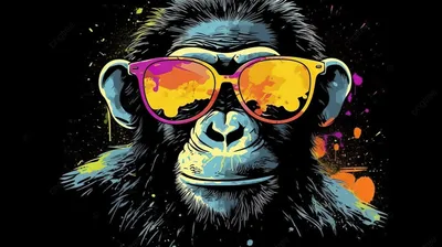 мужчина в темных очках одет в рубашку шимпанзе, прикольные картинки обезьян  фон картинки и Фото для бесплатной загрузки