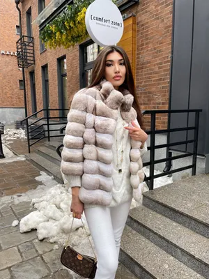 Куртка из шиншиллы бежевая купить в интернет-магазине Pret-a-Porter Furs