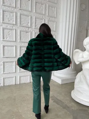Куртка из шиншиллы зеленая с укороченным рукавом купить в интернет-магазине  Pret-a-Porter Furs