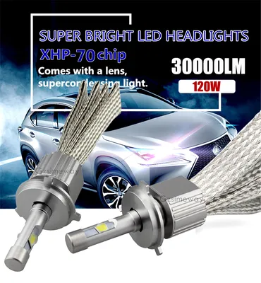 2x H7 H4 LED Lights Bulbs H11 H9 9005 HB3 HB4 9006 9012 H8 Fog Lamp Car  Headlight 30000LM XHP70 6000K White 5500K Auto Headlamp - купить по  выгодной цене | AliExpress