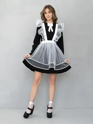 Фартук школьный белый последний звонок девочки форма School dress 18691064  купить за 1 987 ₽ в интернет-магазине Wildberries