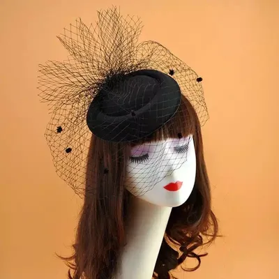 Фетровая шляпка с вуалью сетка (ID#1459539527), цена: 249 ₴, купить на  Prom.ua