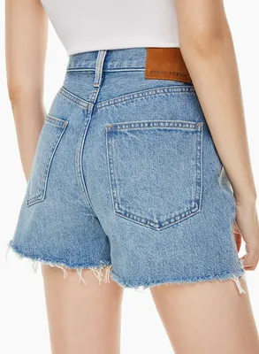 Low-Rise Slouchy Boyfriend Denim Shorts