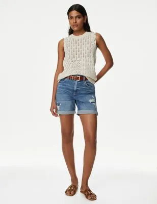 Free People Boyfriend Shorts - Light Wash Denim Shorts | ROOLEE