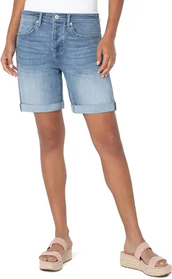 Kan Can Jeans | Exposed Button Fly High Rise Shorts KC7942D – American Blues