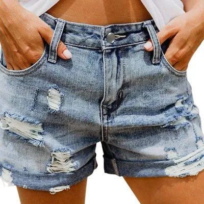 Mid-Rise Ripped Boyfriend Jean Shorts for Women -- 3-inch inseam | Old Navy