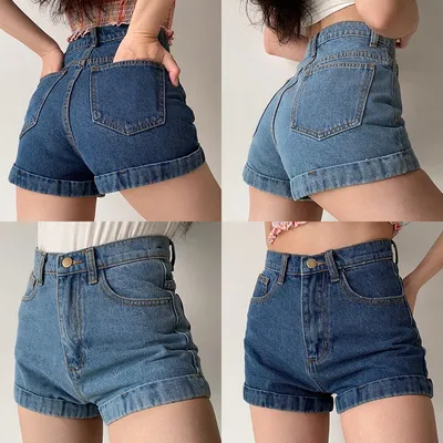 Summer Jeans Shorts for Women High Waist Classic Denim Shorts Cuffed Hem  Stretchy Slim Fit Short Pants Jeans - Walmart.com