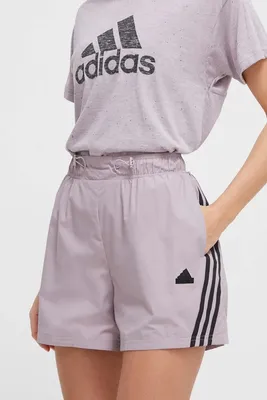 Шорты adidas женские цвет розовый с аппликацией высокая посадка | ANSWEAR.ua