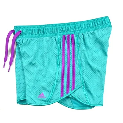 Adidas 3S Shiny Mesh Shorts Ladies Sports Pants Fitness Running Turquoise  Green | eBay